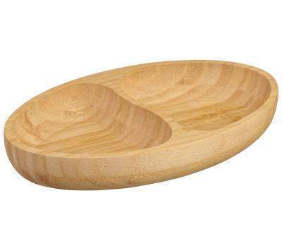 КАТУНЬ бамбук Менажница КТ-МЖ-05 2-х секционная 24х13,5х4см