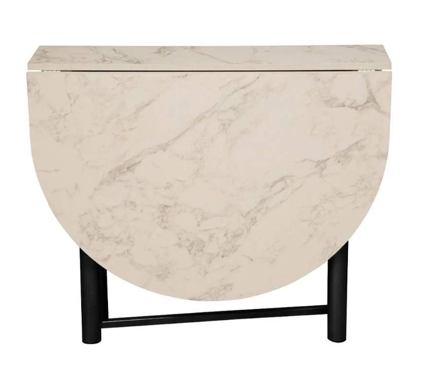 Стол раскладной 42.41  Октава (мрамор белый/мет.черный)