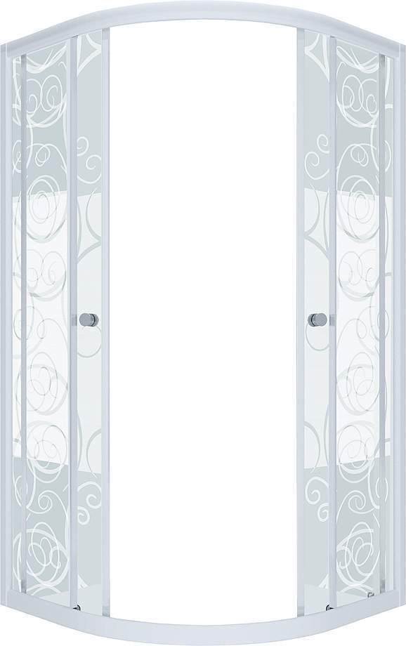 ДШ "Стандарт"100*100*187,5 1/4круга Аква Узоры Белый