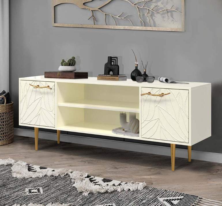 Тумба под ТВ"Арт Колор Leaves" 1550 Стайл голд(цв.ос.ОБл,цв.ф."Арт Колор Leaves"ОБл) 11787