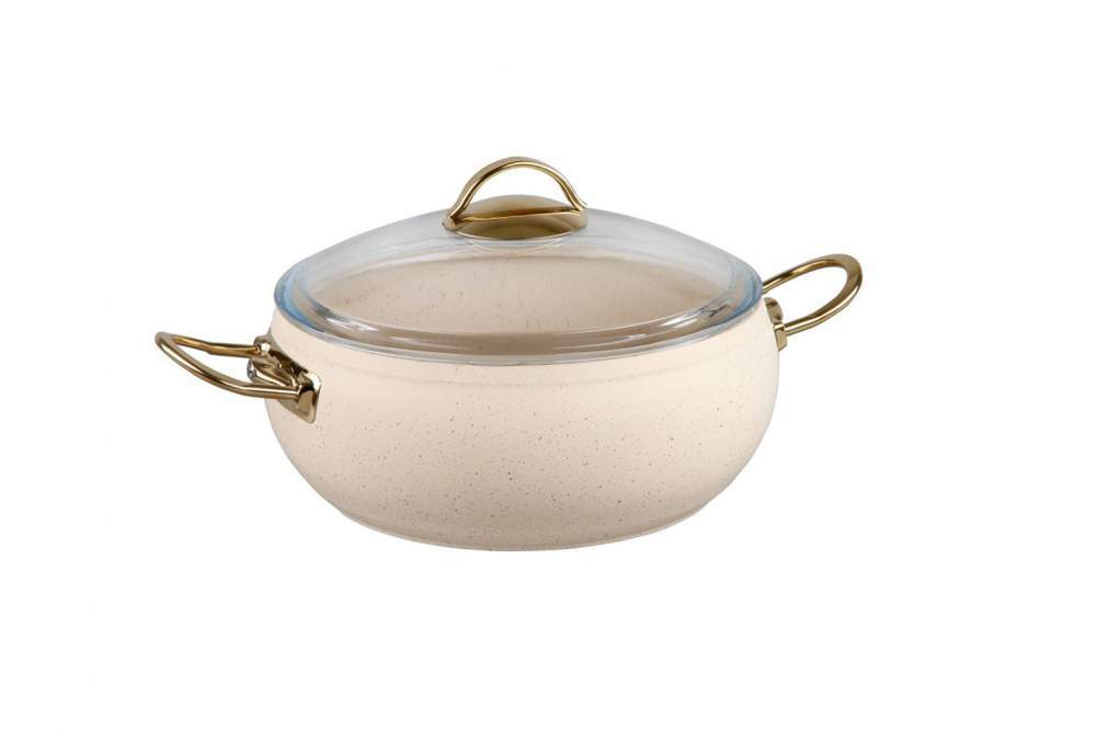 O.M.S. Ivory Кастрюля 3141-IND-24 IVR 4,5л 24х10,5см индукция АП покрытие