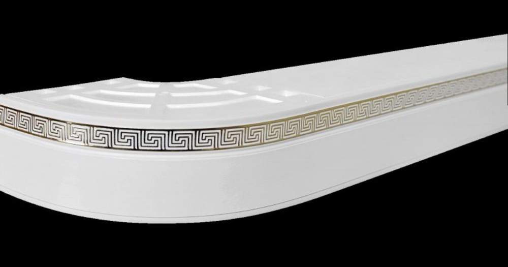 Карниз с поворотом Хит-Греция 3-х рядн. Белый  хром 2,4  66517