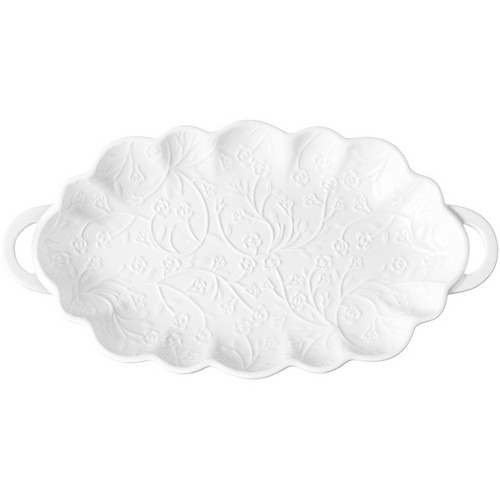 ELAN GALLERY Веточки-цветочки Блюдо 950291 овальное с ручками 26х13,5х2,7см