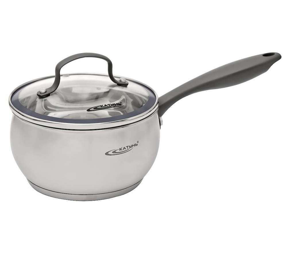 КАТУНЬ Агата Ковш 1,6л 16см капсул 3-слойное дно ручки soft-touch индукция  КТ19-К