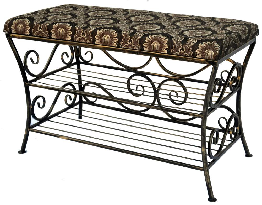 МЕТАЛЛ-ДЕКОР Обувница-Банкетка №549 2-ух ярусная h50*80*35см