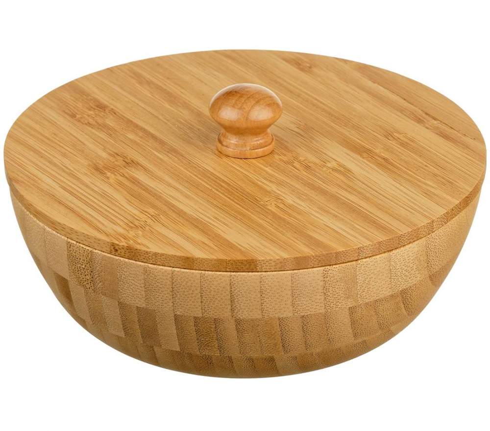 КАТУНЬ бамбук Салатник КТ-СЛТ-01 с крышкой d15х7,5см 