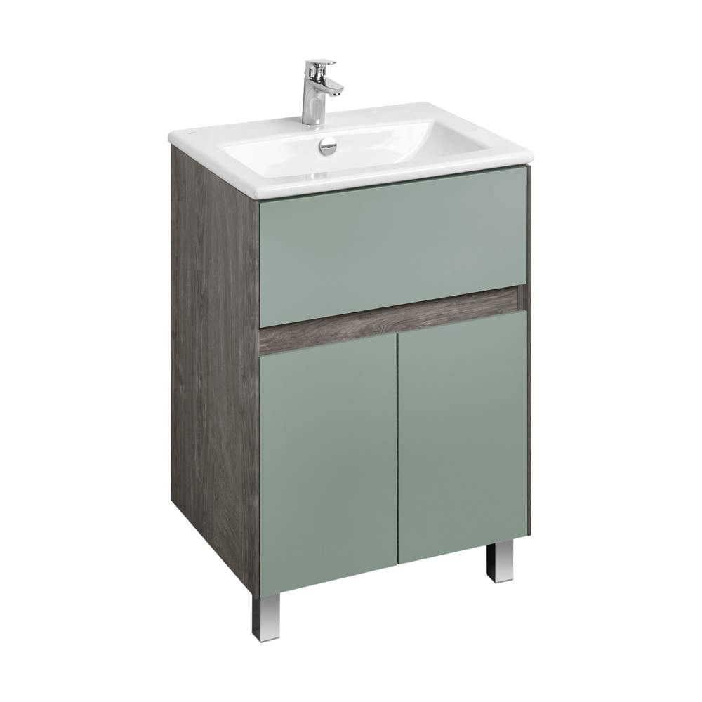 Тумба Форест 60 Дуб Рошелье/Сумеречный голубой+ раковина Элина 60