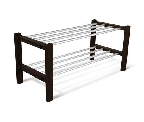 Полка д/обуви Sheffilton  Альберо SHT-SR9  дерево/металл ПЛТ-175 венге/алюм.металл