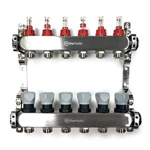 Коллекторный блок с расходом. "Termofix" 1"3/4"х2 вых.