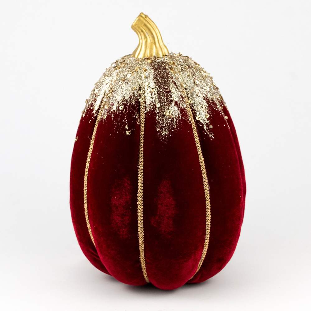 DECOLINE Фигурка Тыква 30х19х19 красный (пенопласт/текстиль) 688220808-RD