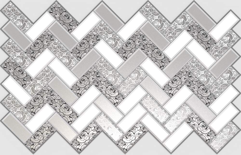 Панель ПВХ 0,6 плитка  "Розы в серебре " 4620772258650