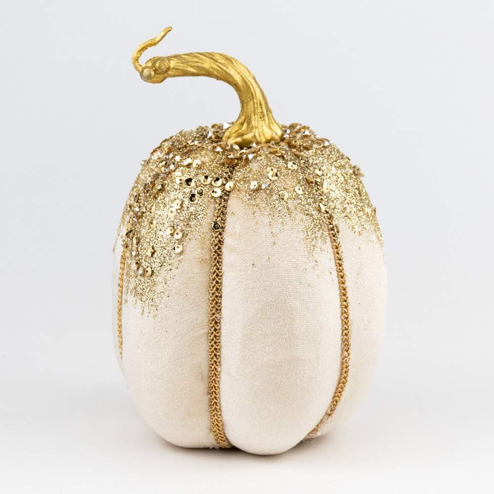 DECOLINE Фигурка Тыква 18х12см кремовый (пенопласт/текстиль) 688201722-CR