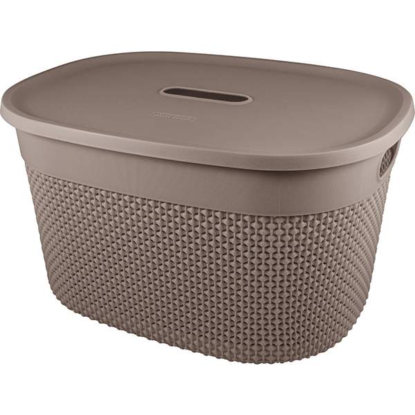 Корзинка д/хранения  OSLO с кр. мокко овал 18л  выруб.руч. PT133311015 /361514