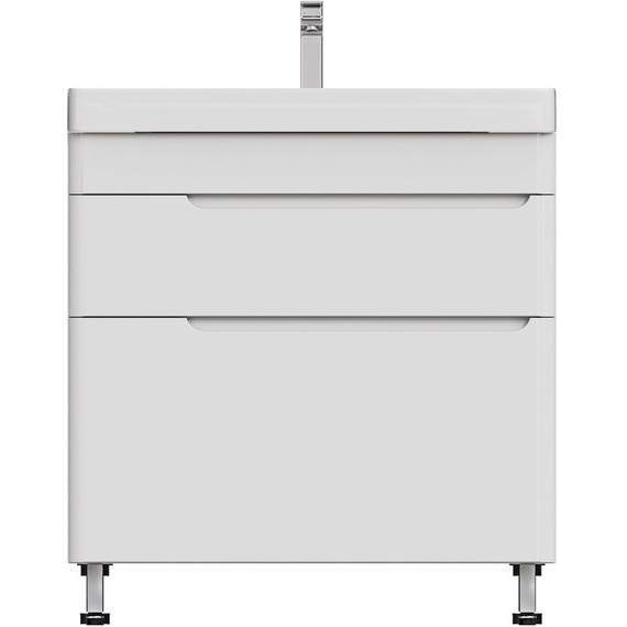 Тумба Flat 80/2 ящика напольная + раковина Line 80 керамическая 