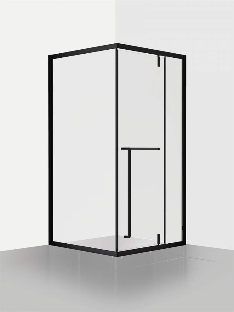 Душевое ограждение Aurora Black стекло 6мм 100х100х195 квадрат RD-AP.100B