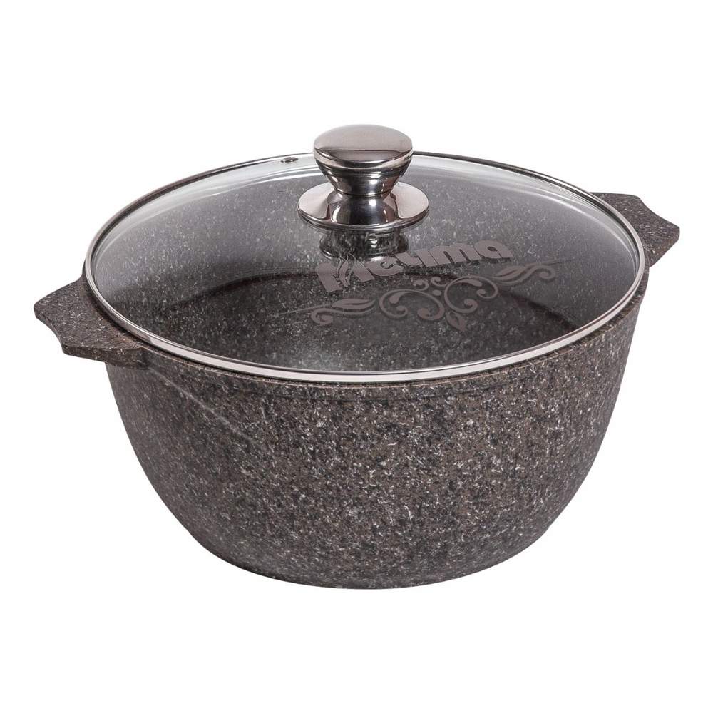 МЕЧТА Premium Mokko Кастрюля 46902 с крышкой 6л сверхпрочное АП покрытие 