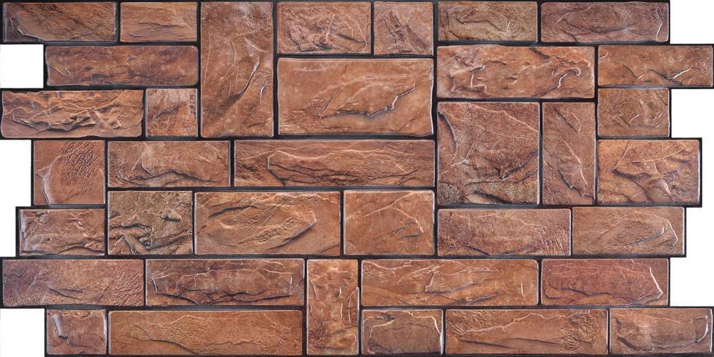 Панель ПВХ 0,4 камень "Пиленый настоящий коричневый" 4620772252597