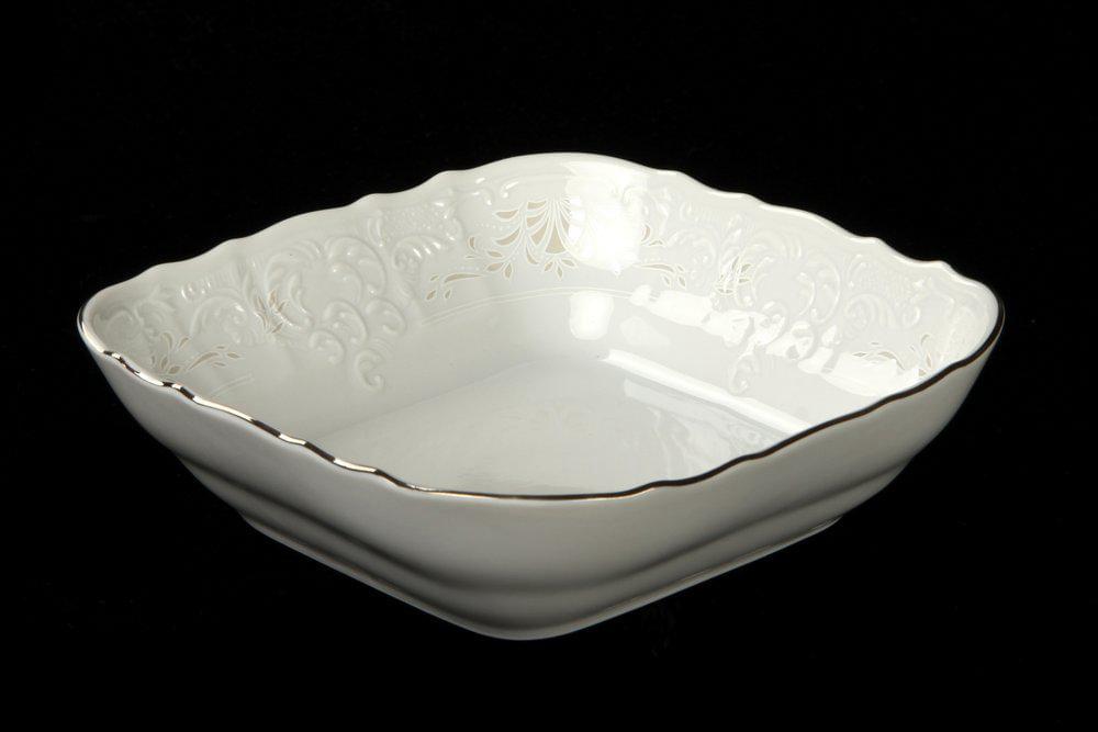 BERNADOTTE Отводка платина Салатник квадрат 16см BE3632021/07079/БТФ0951