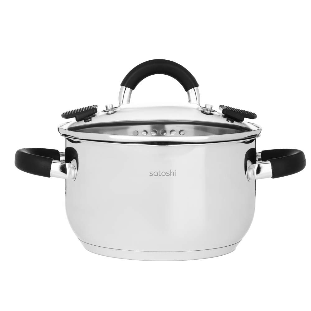 SATOSHI Арбон Кастрюля 822-286 2500мл/18х10,5см с крышкой нерж.сталь индукция