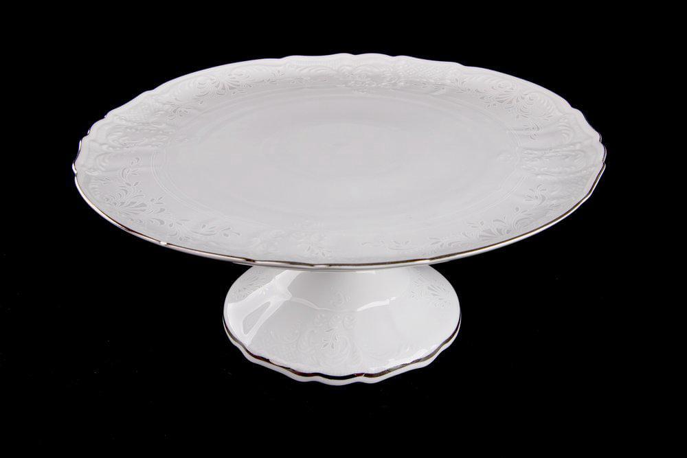 BERNADOTTE Отводка платина Блюдо д/торта на ножке 32см BE3632021/08390/БТФ0177