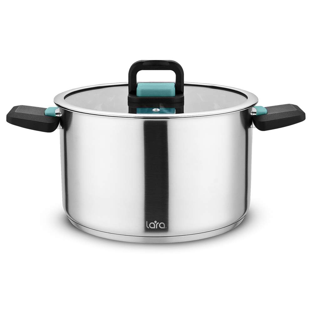 LARA Изумруд Кастрюля LR02-245 6,4л 24см дно индукция /нерж/