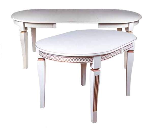 Стол Обеденный 37.02Р Румын  Ral 7011 , патина патина белая