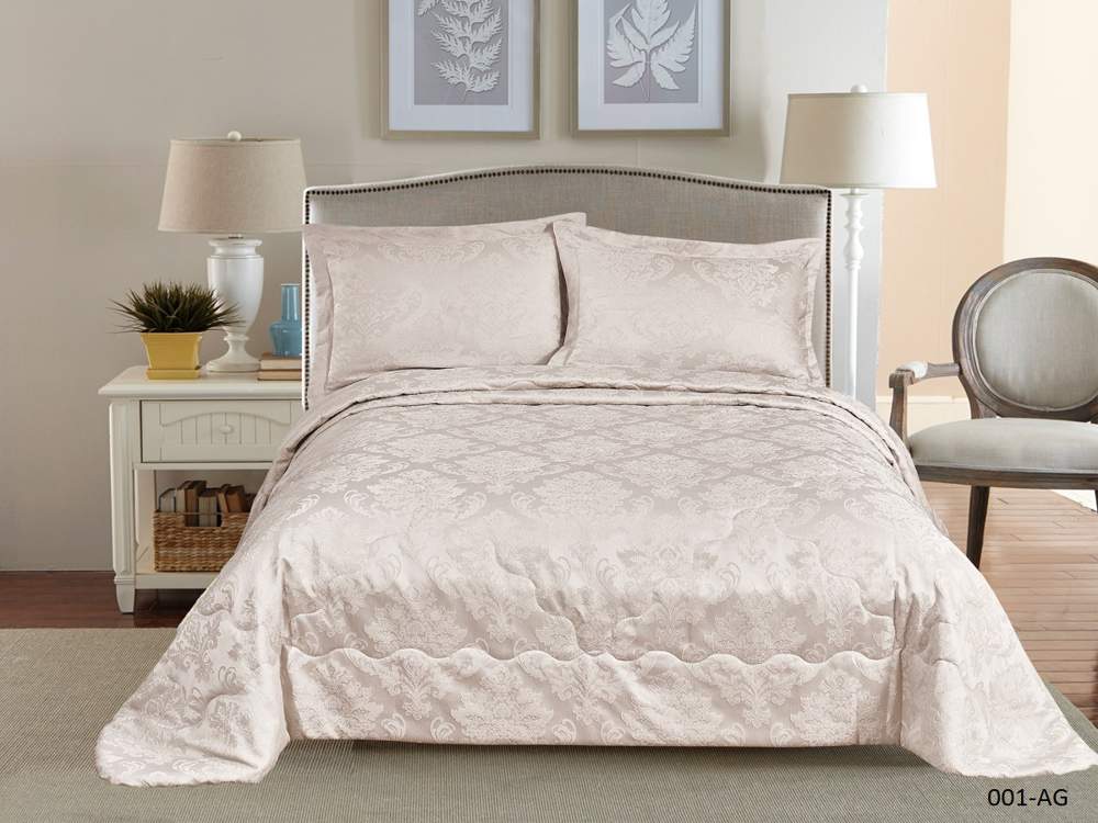 CLEO Покрывало Agata 001 240х260+2 нав.50х70 светло-бежевый