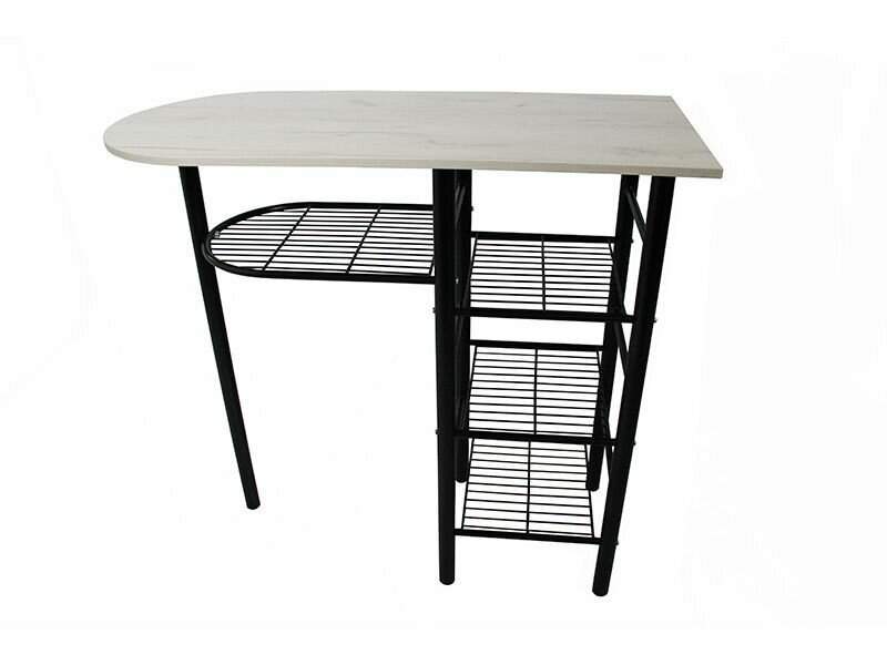 Стол  барный "Барс"   ЛДСП  16мм  500*1100  Дуб крафт белый+металлок.Барс(коричневый)