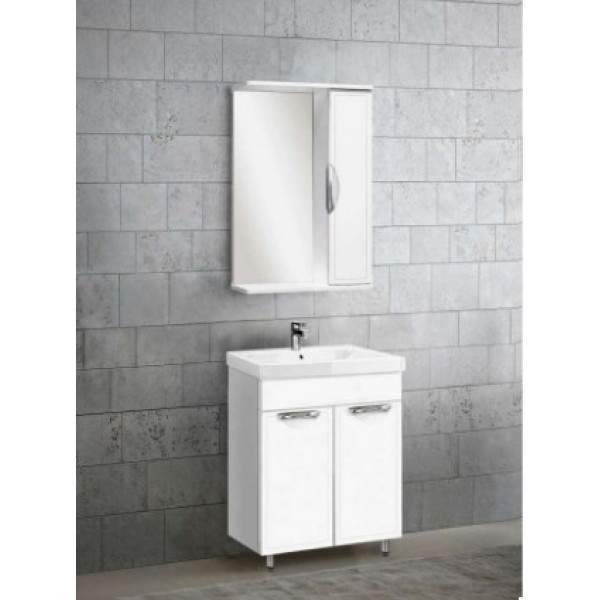 Тумба Лима  60 2 ств. + умыв. COMO 60  1 отв. белый (S-UM-COM60/1-w)