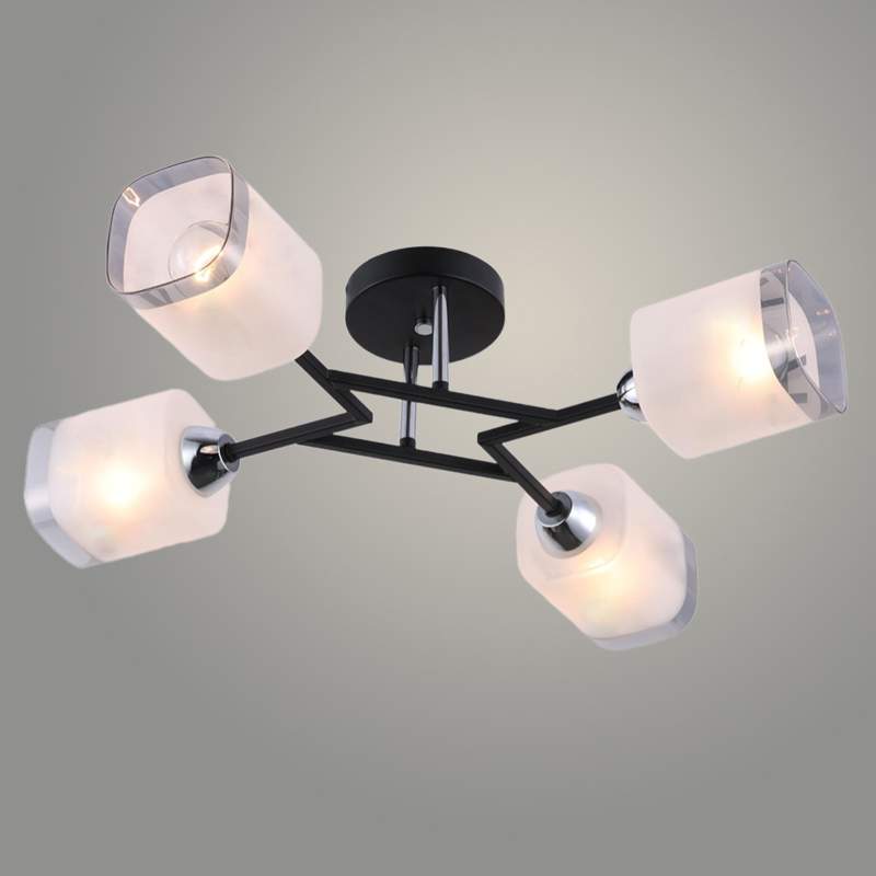 Люстра GH51078A/4 BK+CR черный/хром 4х60W E27 d530 h170, KK23