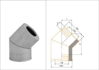 Отвод Термо 45* ОТ-Р 430-0.5/430  150/210