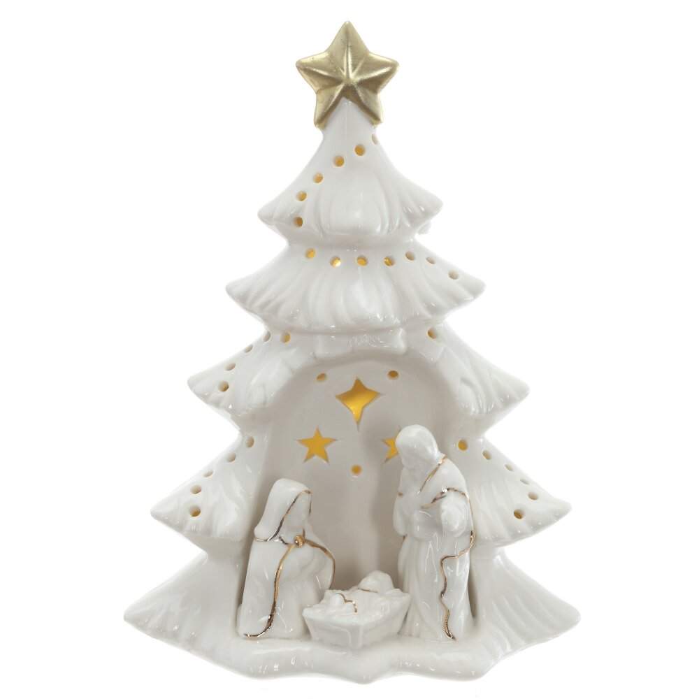 REMECO COLLECTION Фигурка 823289 Ёлочка с подсветкой (LR44x2) 14х10х18см (фарфор) 