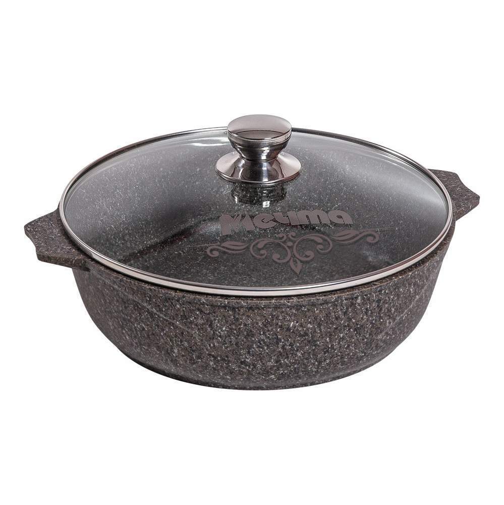 МЕЧТА Premium Mokko Жаровня 36902 с крышкой 6л сверхпрочное АП покрытие 