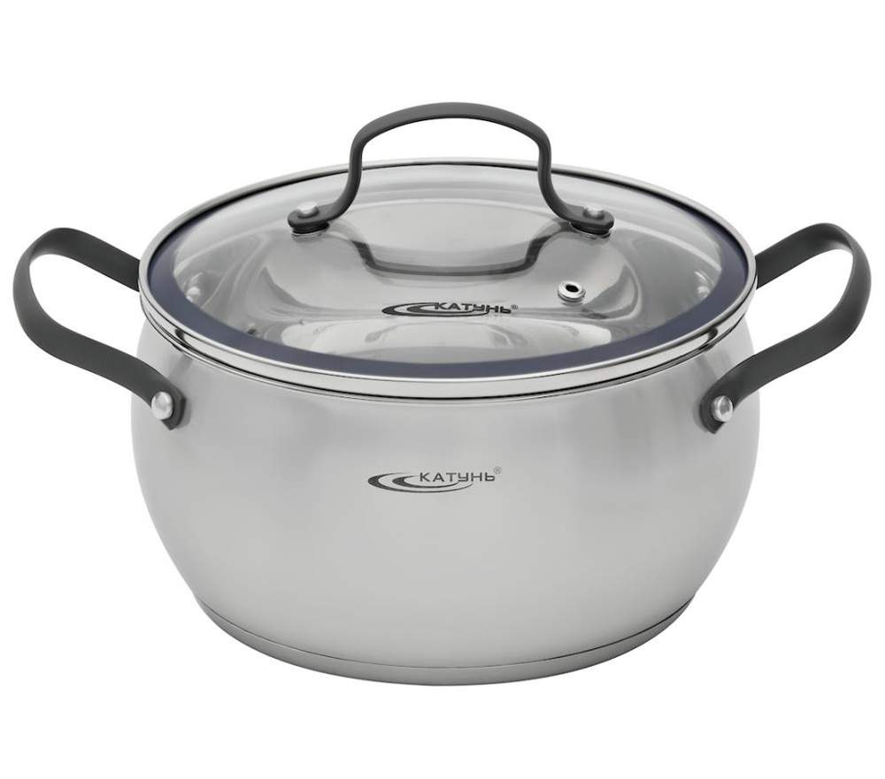 КАТУНЬ Агата Кастрюля 4,5л d-22см капсул 3-слойное дно ручки soft-touch индукция KT19-D-22
