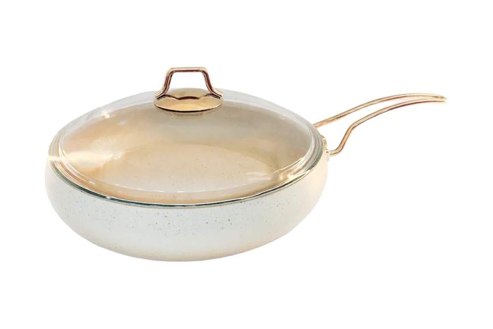 O.M.S. Cream Сковорода 3241-28 CRM 3.5л 28х7см с а/п покрытием стекл.крышка