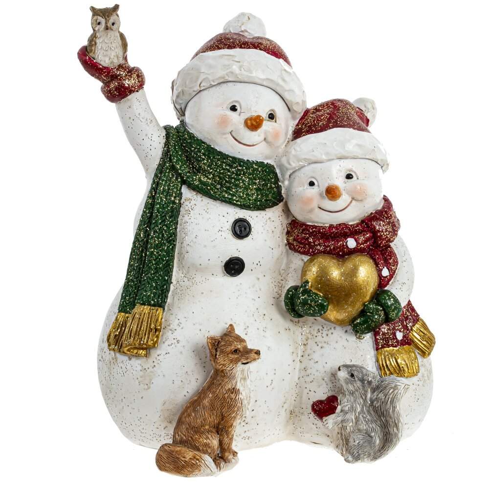 REMECO COLLECTION Фигурка 791670 Снеговики и лесные звери 12х9,5х15,5см (полимер) 
