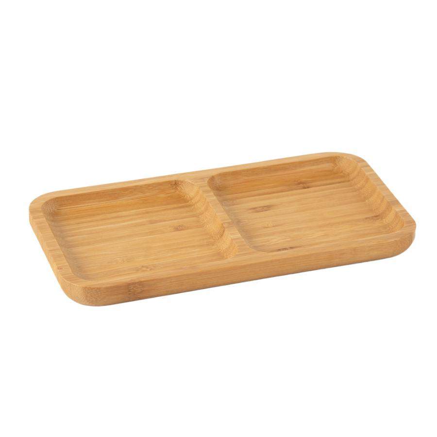 КАТУНЬ бамбук Менажница КТ-МЖ-10 2-х секционная 22х11,5х1,5см