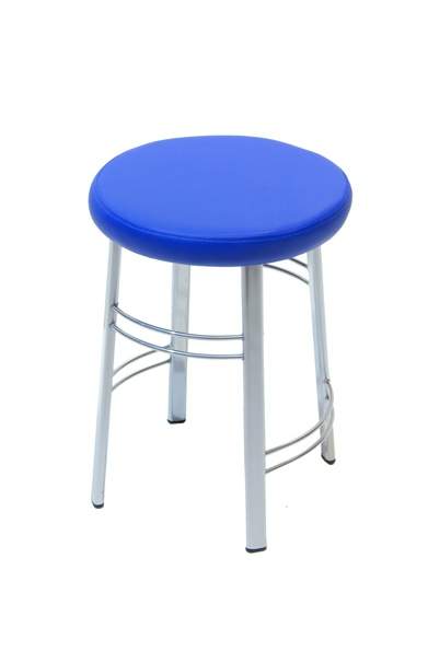 Табурет Сатурн (арт.СТ08)металлик сид.винилкожа №17 синий