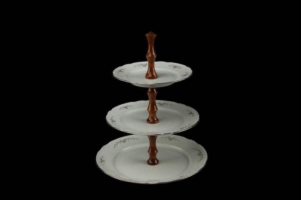 CONSTANCE Серый орнамент Этажерка 3-х ярусная БТФ0790