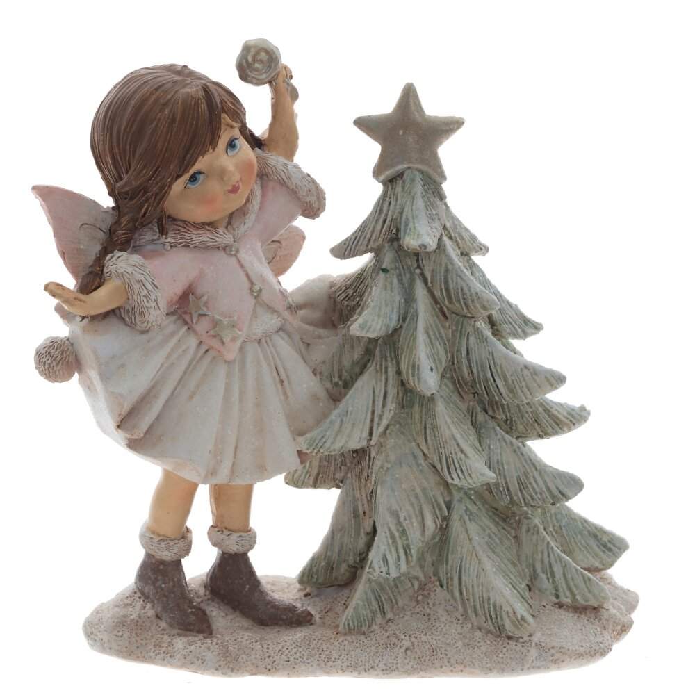 REMECO COLLECTION Фигурка 811205 Девочка у елки 13,5х7х13см 