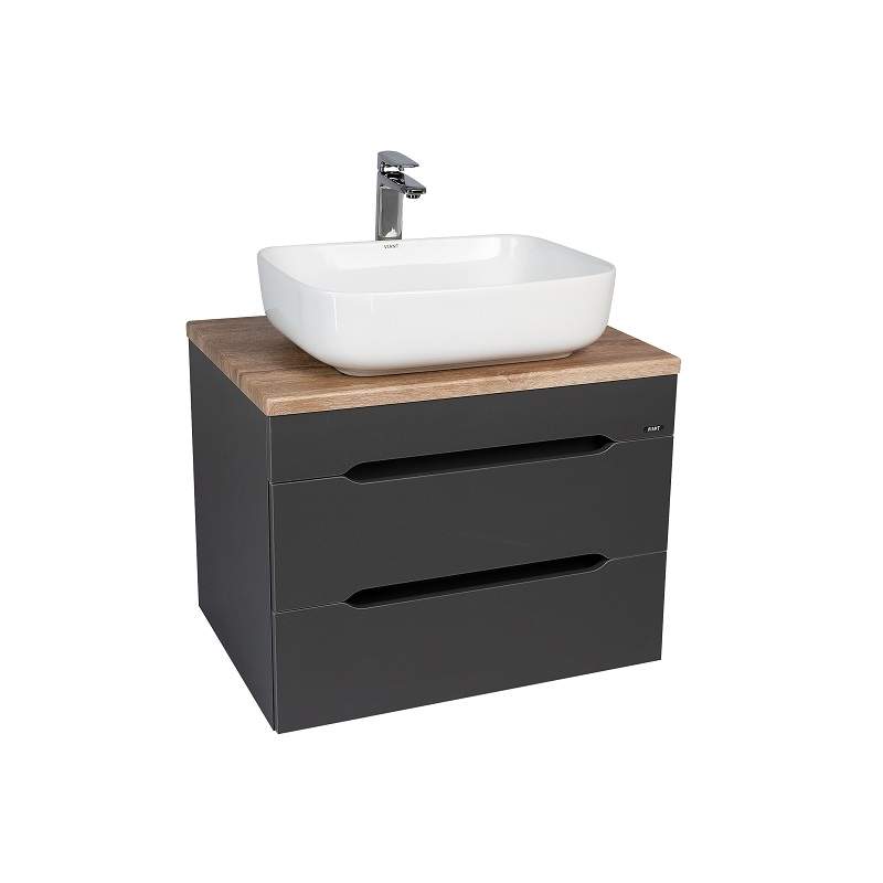 Тумба подвес. Марсель 57 2ящ. со столеш. L57 Графит VMAR57NG-T2YP