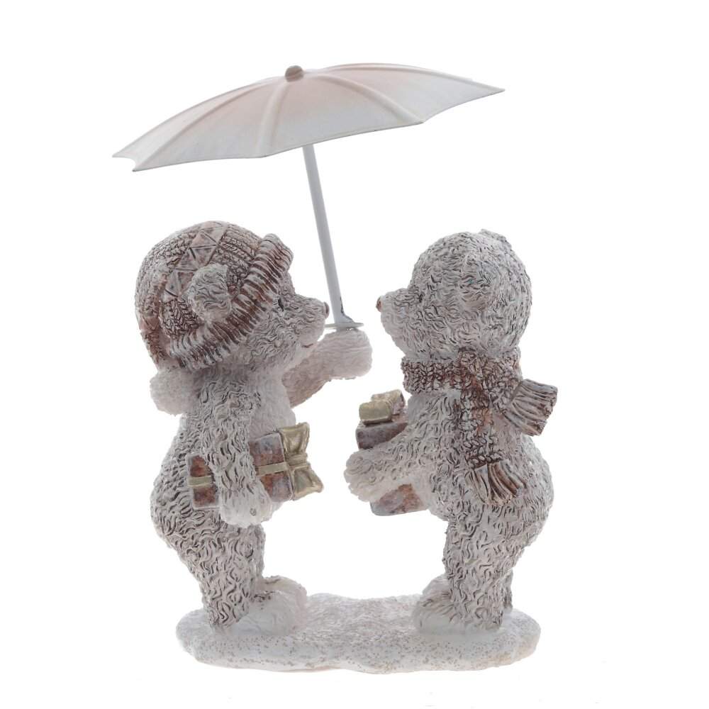 REMECO COLLECTION Фигурка 811108 Мишки под зонтиком серебро 9х9,5х13см 