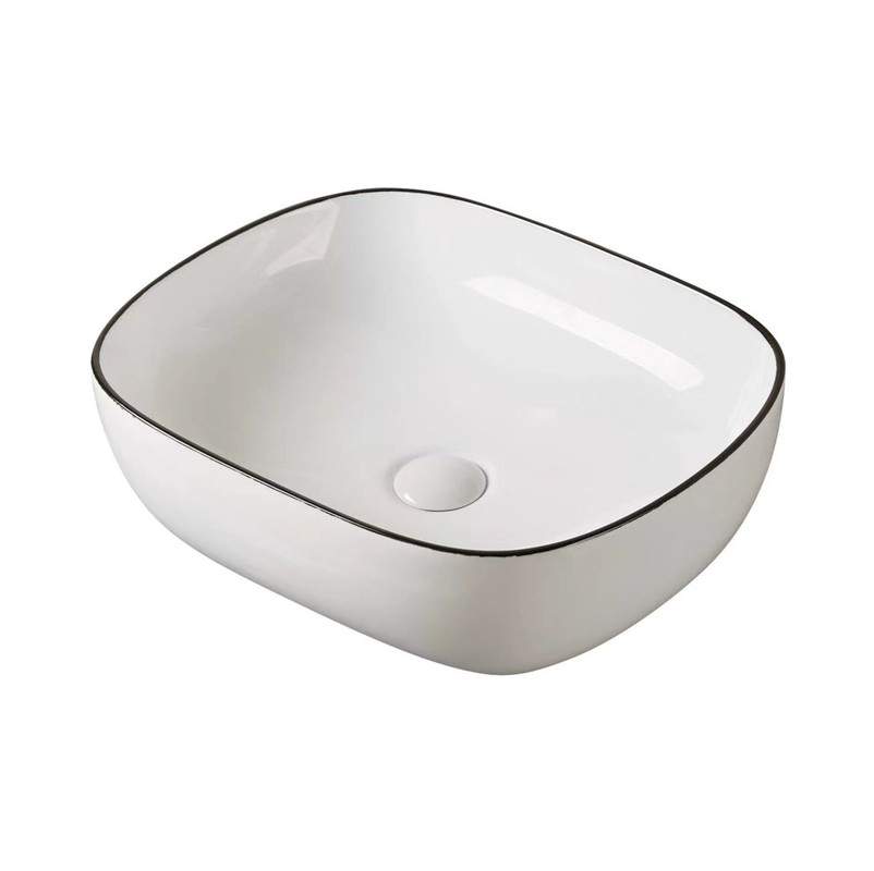 Умывальник накладной A419CBLG прямоуг. без перелива (485*395*145мм)