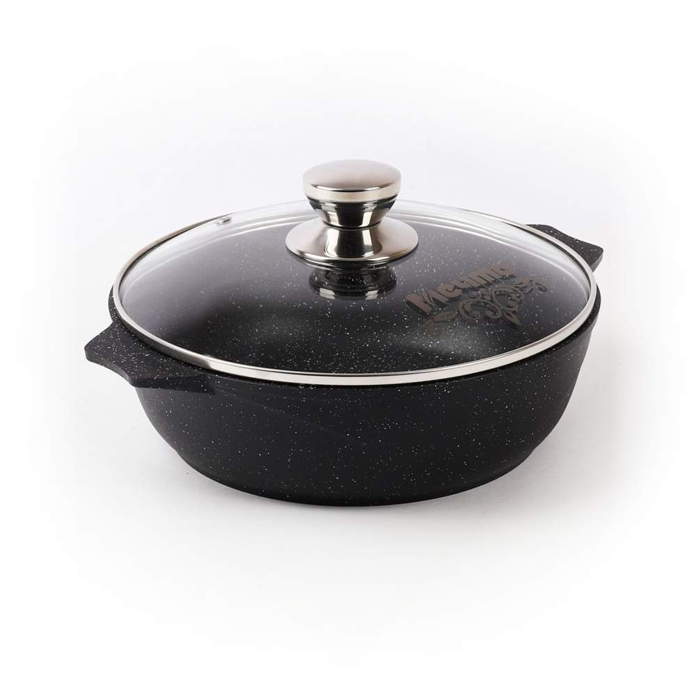МЕЧТА Гранит Black Induction Pro Жаровня 34802и с крышкой 4л АП покрытие индукция