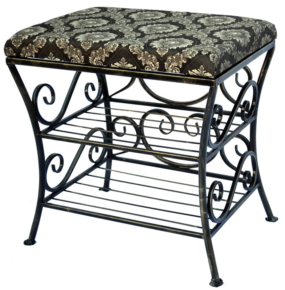 МЕТАЛЛ-ДЕКОР Обувница-Банкетка №566 2-ух ярусная h50*50*35см