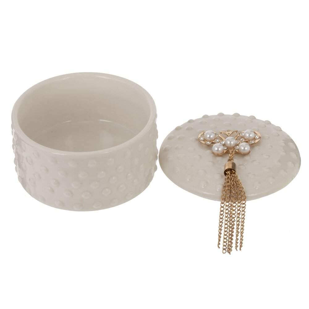 REMECO COLLECTION Шкатулка 817271 Жемчуг фарфор/металл/полимерные материалы 8,5х8,5х6см