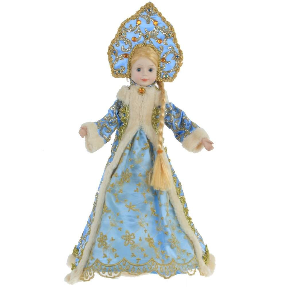 REMECO COLLECTION Снегурочка 779690 в голубой шубке с емкостью д/подарка 32х32х55см