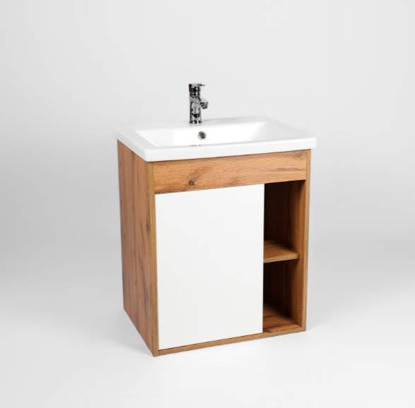 Тумба подвес. Бостон 60  1ств.+ раковина COMO 60  Белый