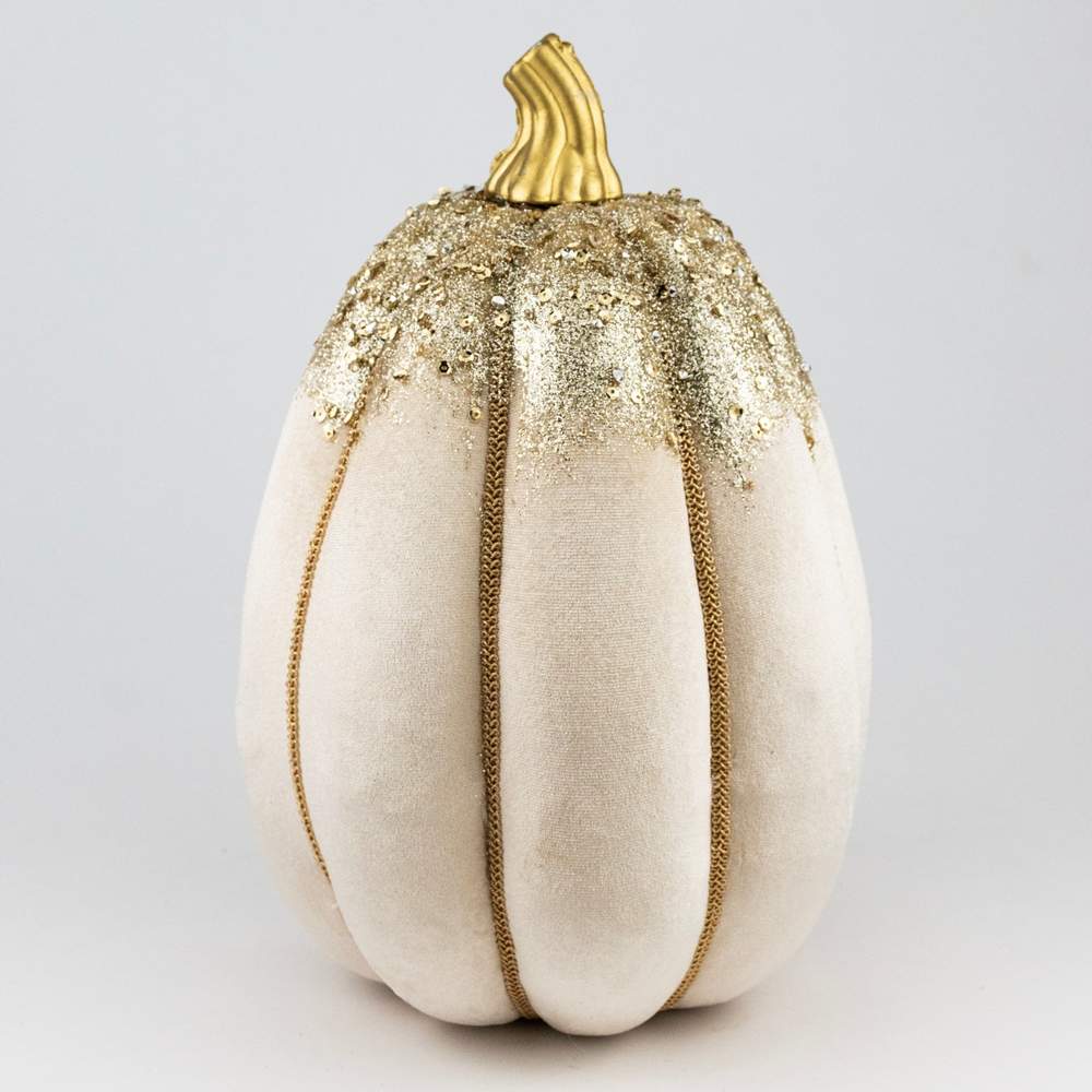 DECOLINE Фигурка Тыква 30х19х19 кремовый (пенопласт/текстиль) 688220808-CR