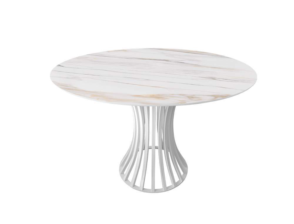 Стол Голд Сахара 120х120см + опора Голд-1 белая